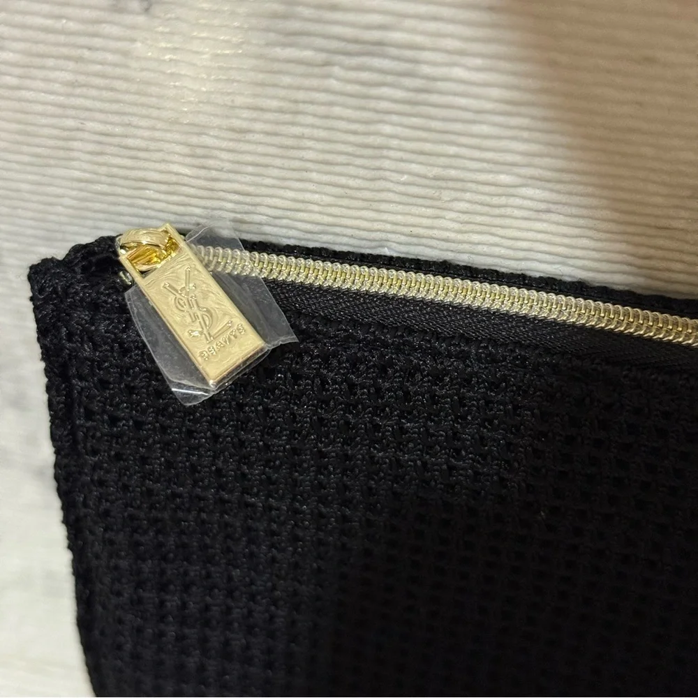 Yves Saint Laurent Black Woven Cosmetic Pouch